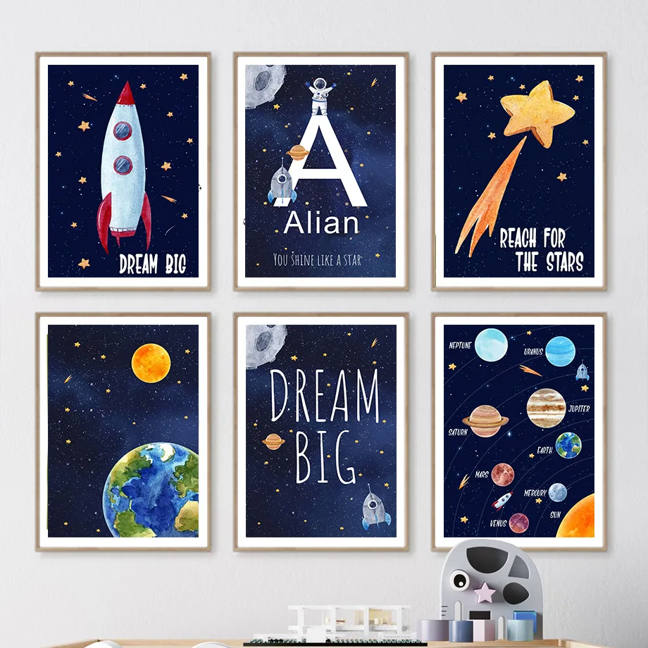 1pc Canvas painting  Custom Na - Kids Education Yes ulasan dan harga