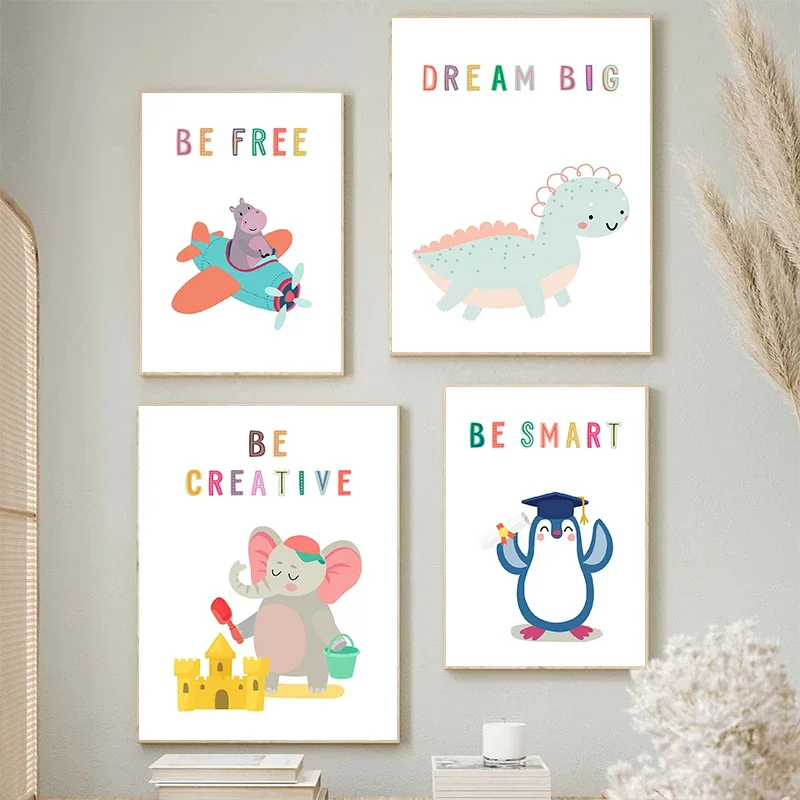 Canvas  Print Wall  Animals En - Kids Education Yes ulasan dan harga