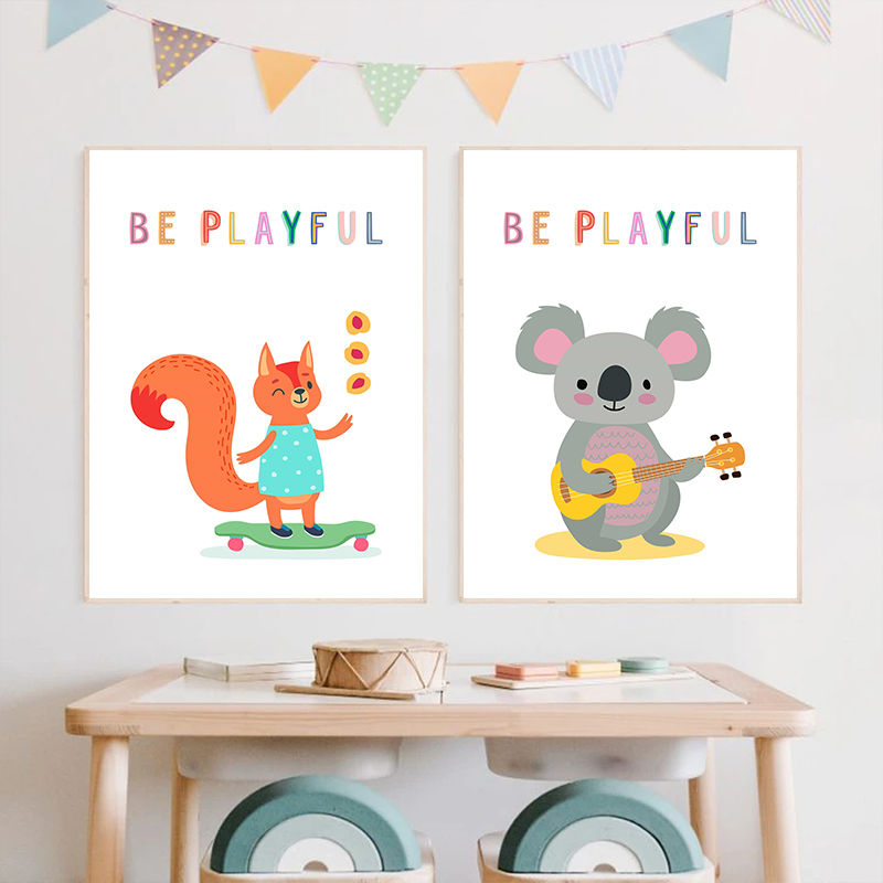Canvas  Print Wall  Animals En - Kids Education Yes ulasan dan harga